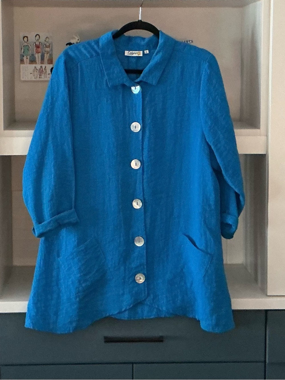 CALYPSO CLOTHING Blue Flowy Cool Top - XL